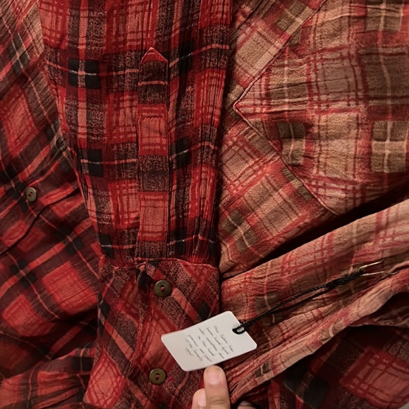 Free People Festival Plaid Top New! Size XS - Picture 5 of 7